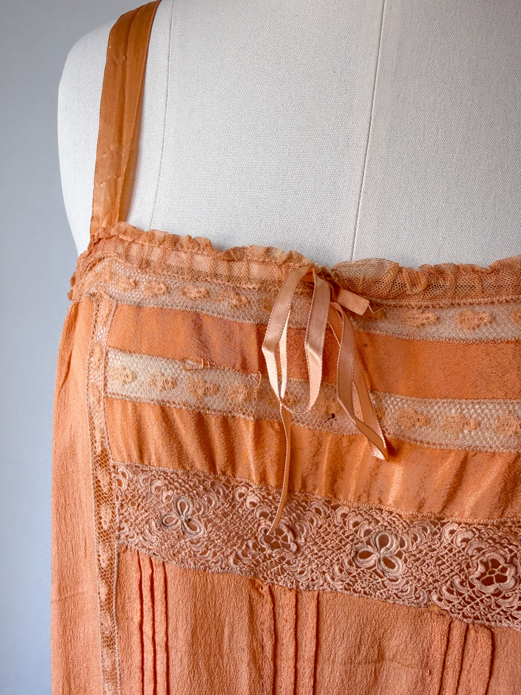 *20s Apricot Silk Slip Dress / S