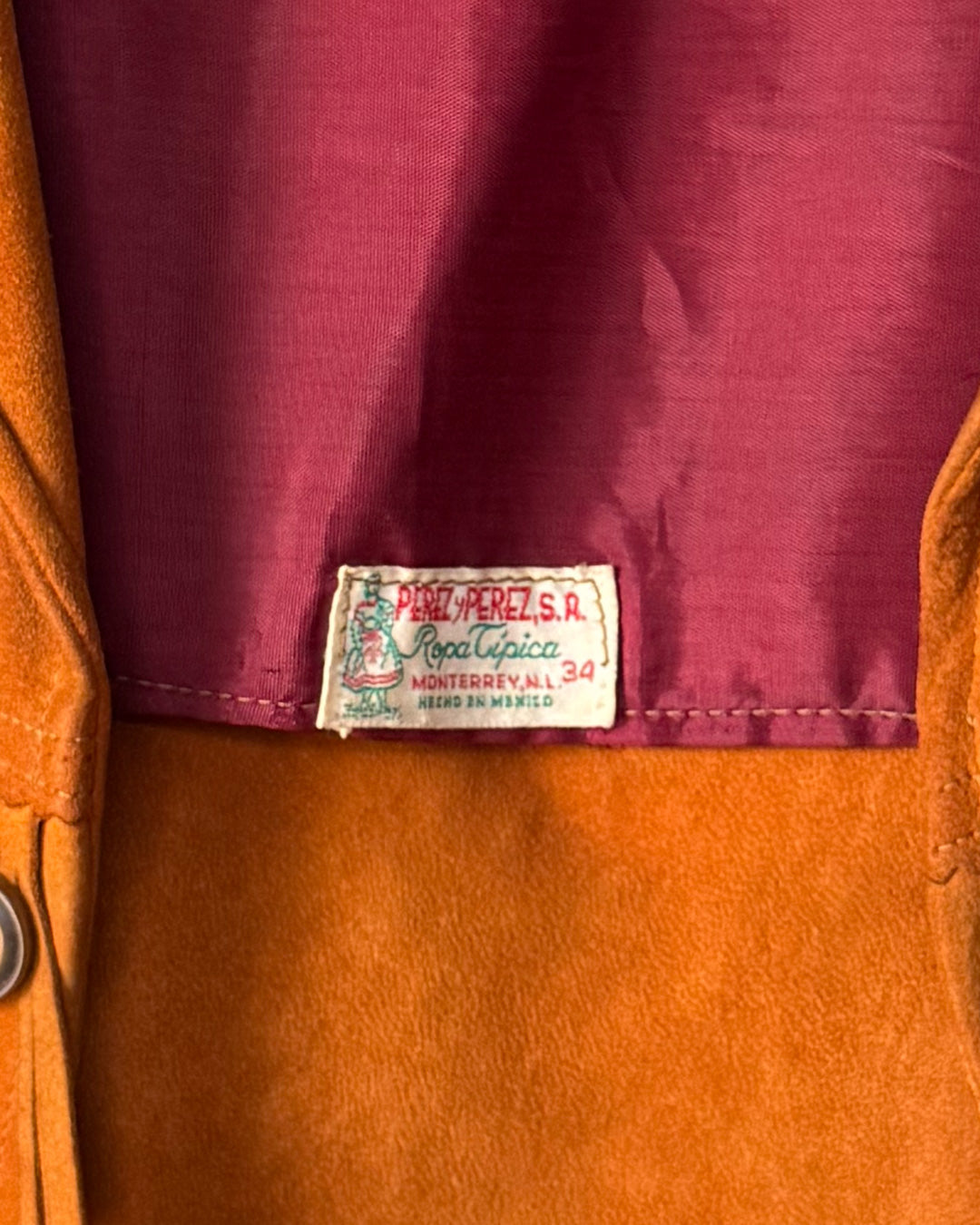 50s Brown Deerskin Western Leather Fringe Jacket / S