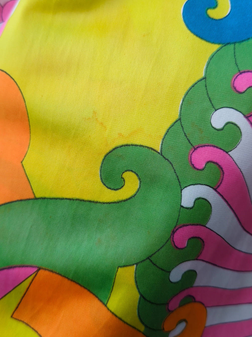 60s Vanity Fair Psychedelic Lounge Dress / S-M