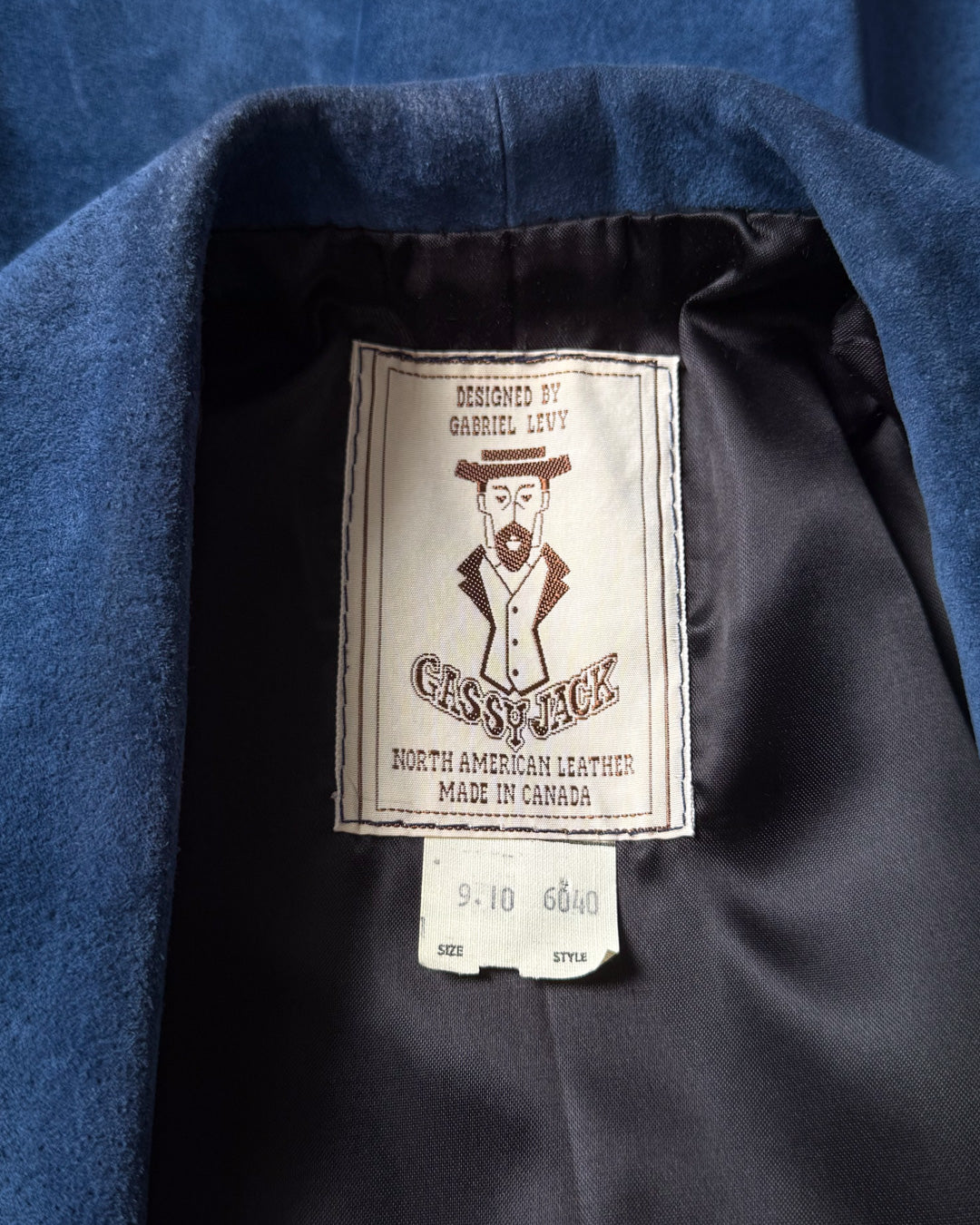 70s Gassy Jack Blue Suede Belted Jacket / XS-S