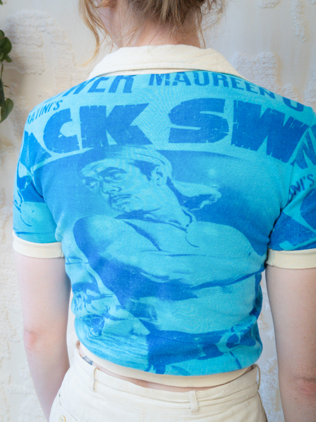 70s Movie Poster Print Cotton Crop Top / XS-S