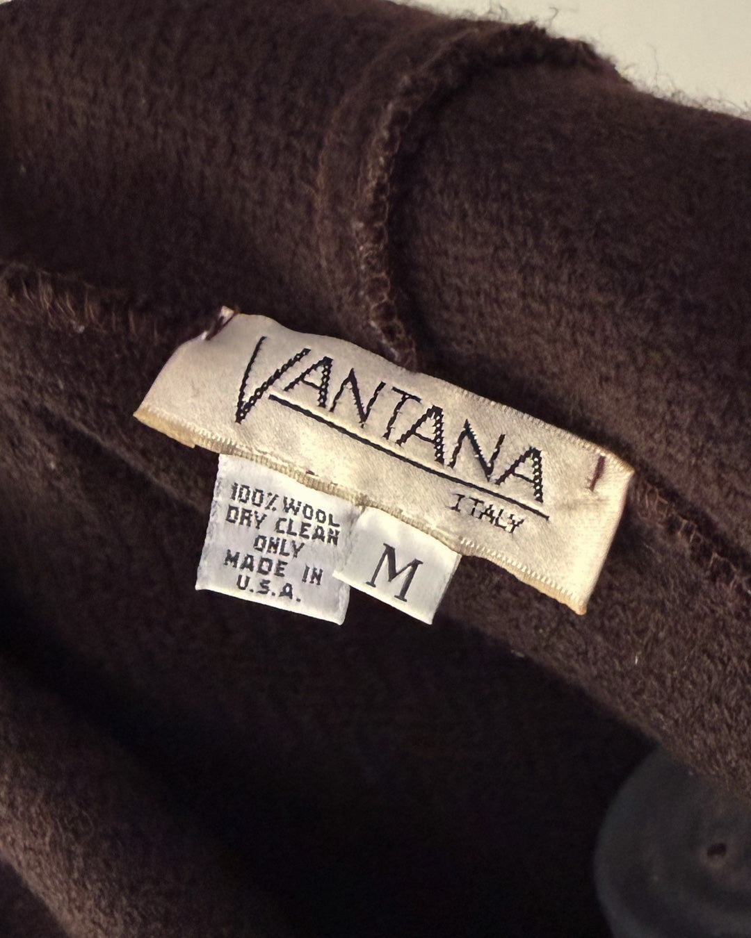80s Espresso Brown Wool Hooded Wrap Maxi Coat / M
