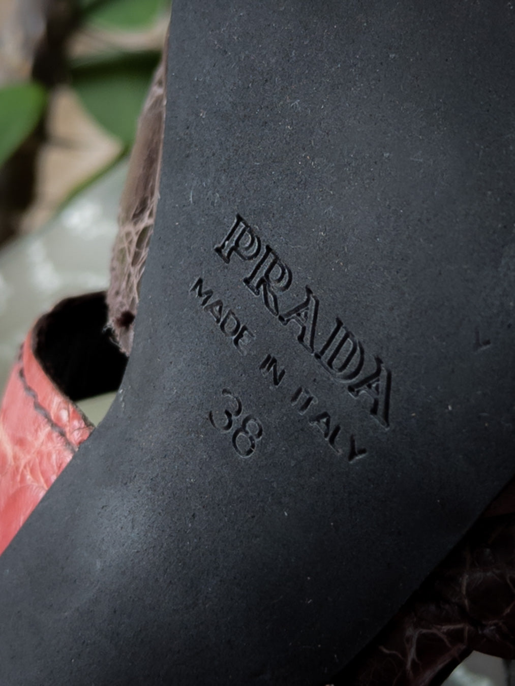 90s Prada Cocco Lucido Platform Sandals / 7.5-8