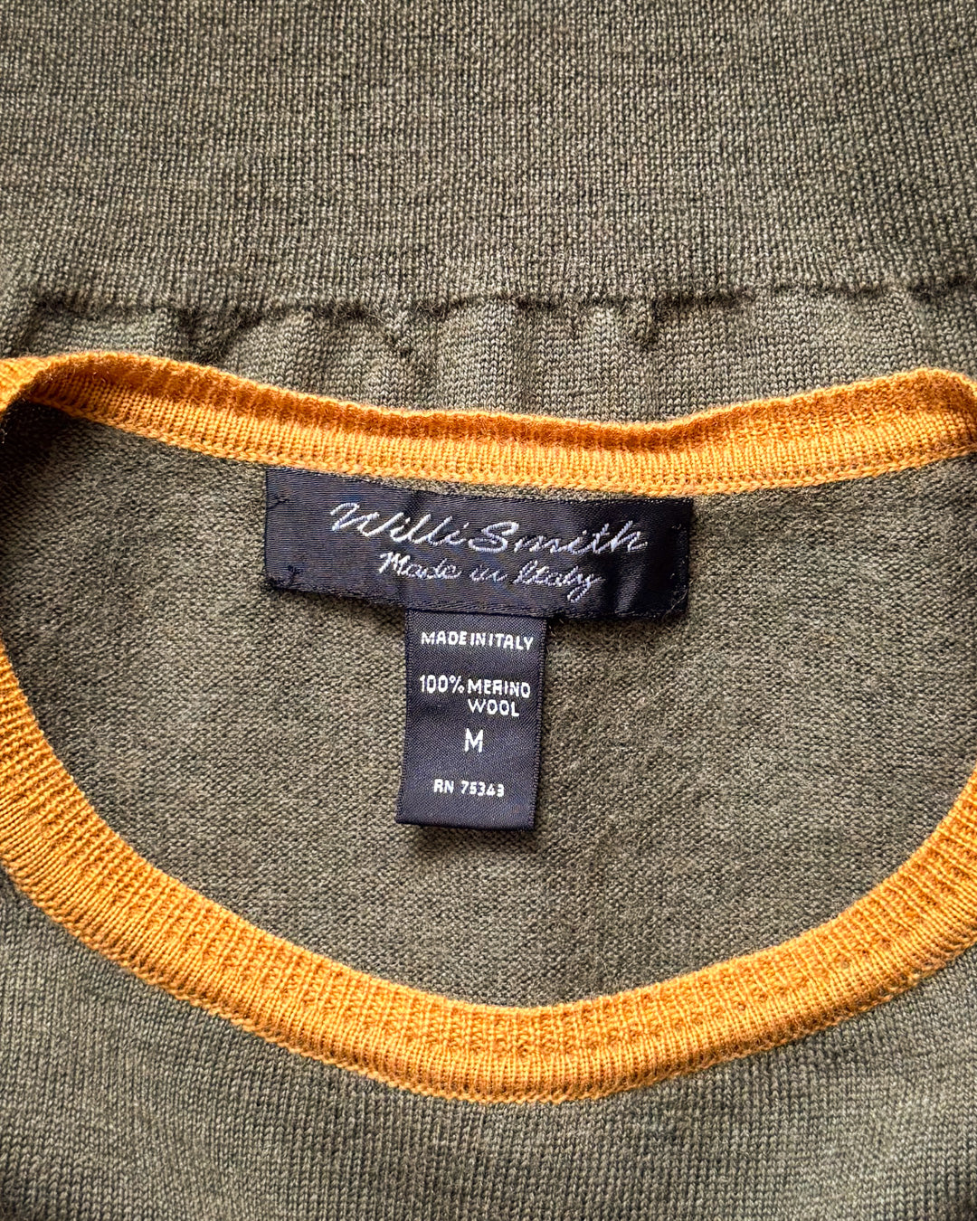 90s Olive Green Merino Wool Sweater / M