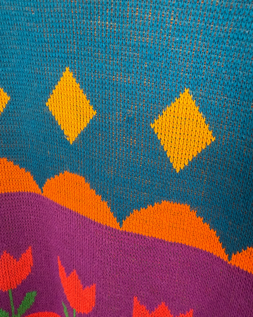 70s Charlie's Girls Colorful Sweater / M