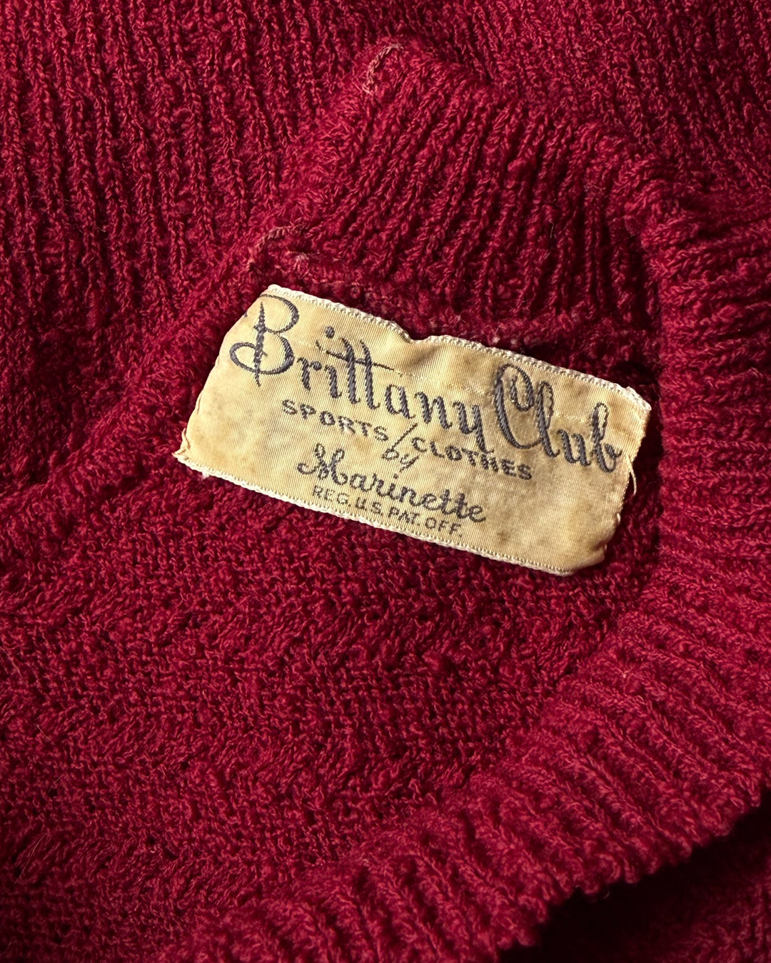 30s Burgundy Wool Boucle Knit Dolman Sleeve Sweater / S-M