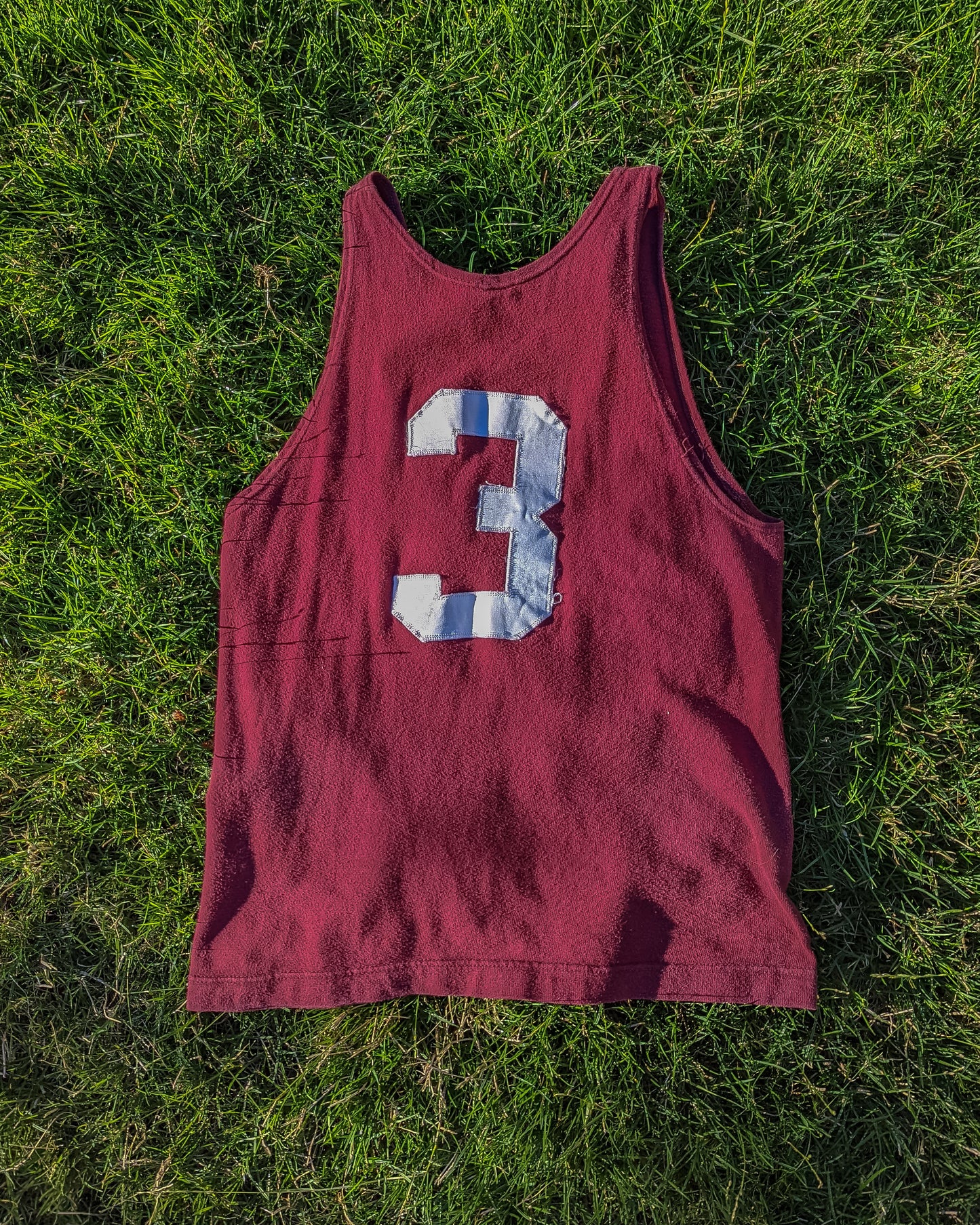 50s Maroon Russell Cotton Knit Athletic Tank