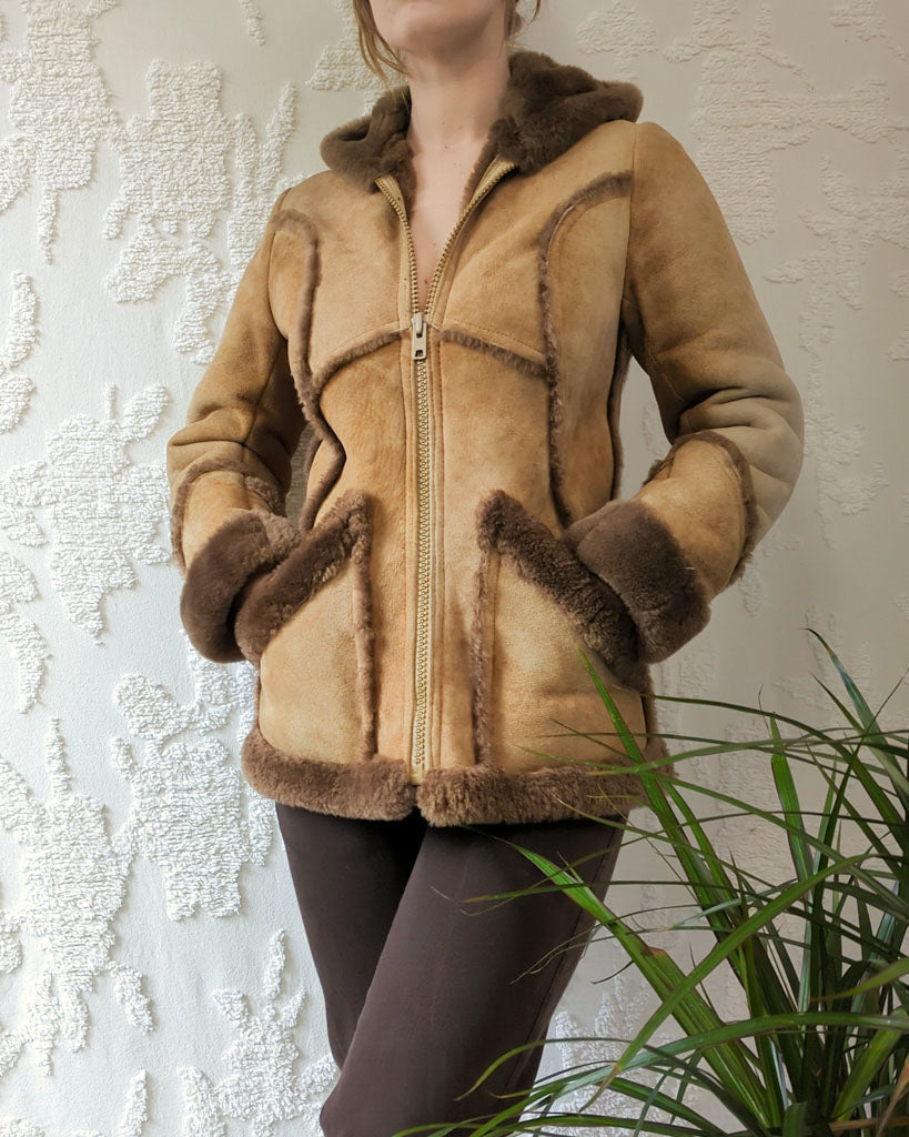 70s Shearling Hooded Jacket