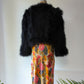 70s Black Marabou Feather Jacket