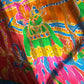 80s YSL Oversize Novelty Print Neon Circus Silk Scarf