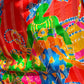 80s YSL Oversize Novelty Print Neon Circus Silk Scarf