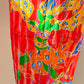 80s YSL Oversize Novelty Print Neon Circus Silk Scarf