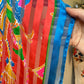 80s YSL Oversize Novelty Print Neon Circus Silk Scarf