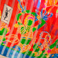80s YSL Oversize Novelty Print Neon Circus Silk Scarf