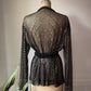 20s Assuit Gold Metal & Black Net Open Evening Jacket / S-M
