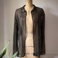 20s Assuit Gold Metal & Black Net Open Evening Jacket / S-M