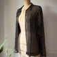 20s Assuit Gold Metal & Black Net Open Evening Jacket / S-M