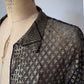 20s Assuit Gold Metal & Black Net Open Evening Jacket / S-M