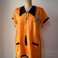 20s Black & Orange Embroidered Silk Pajama Set / S-L