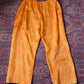 20s Black & Orange Embroidered Silk Pajama Set / S-L
