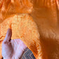 20s Black & Orange Embroidered Silk Pajama Set / S-L