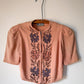 30s Embroidered Zip Front Crop Blouse / XS