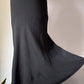 30s Black Moiré Ruffle Sleeve Maxi Dress Gown / S