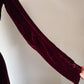 30s Wine Silk Velvet Long Sleeve Bias Cut Dress / S
