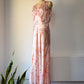 30s Floral Satin Bias Cut Slip Dress / M-L
