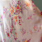 30s Floral Satin Bias Cut Slip Dress / M-L
