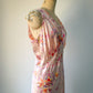 30s Floral Satin Bias Cut Slip Dress / M-L
