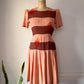 40s Carole King Embroidered Dress / S