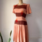 40s Carole King Embroidered Dress / S