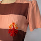 40s Carole King Embroidered Dress / S