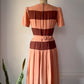 40s Carole King Embroidered Dress / S