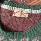 40s Jantzen Green & Red Knit Cropped Wool Sweater / S-M