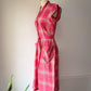 40s Pink Cotton Day Dress / L