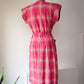 40s Pink Cotton Day Dress / L