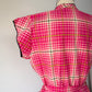 40s Pink Cotton Day Dress / L