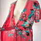 40s Seersucker Dressing Gown / L