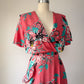 40s Seersucker Dressing Gown / L