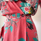 40s Seersucker Dressing Gown / L