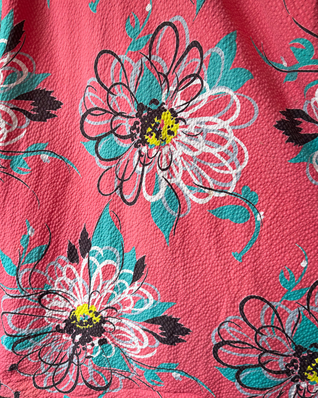 40s Seersucker Dressing Gown / L