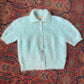 50s Blue French Angora Sweater | M