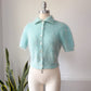 50s Blue French Angora Sweater | M
