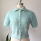 50s Blue French Angora Sweater | M