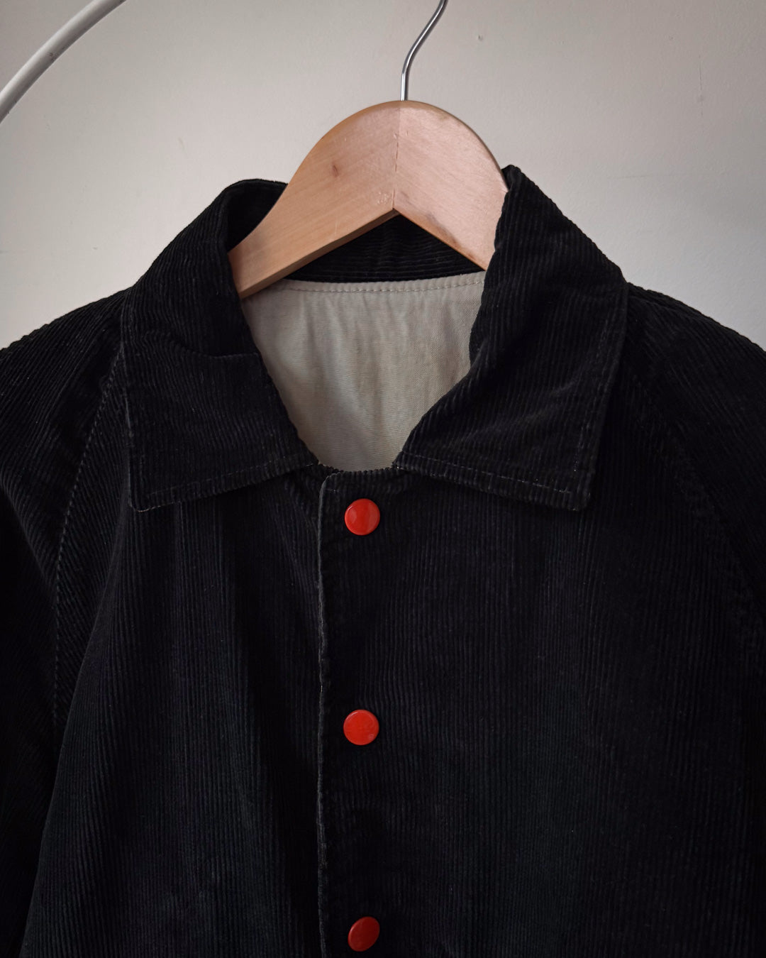 50s Black & Orange Corduroy Jacket / M