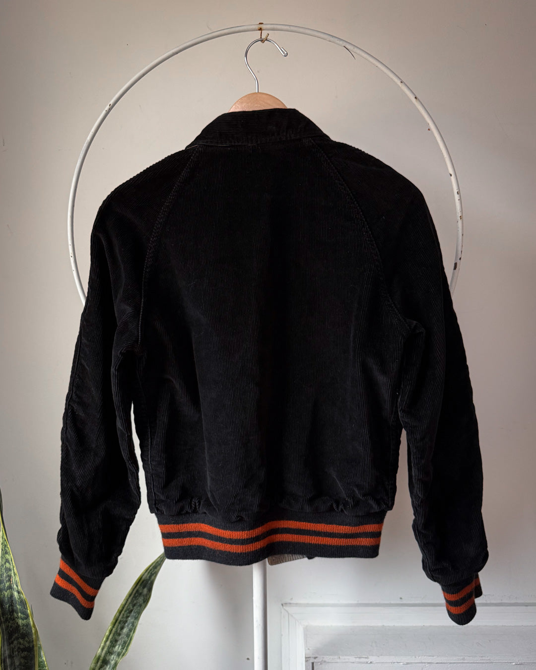 50s Black & Orange Corduroy Jacket / M