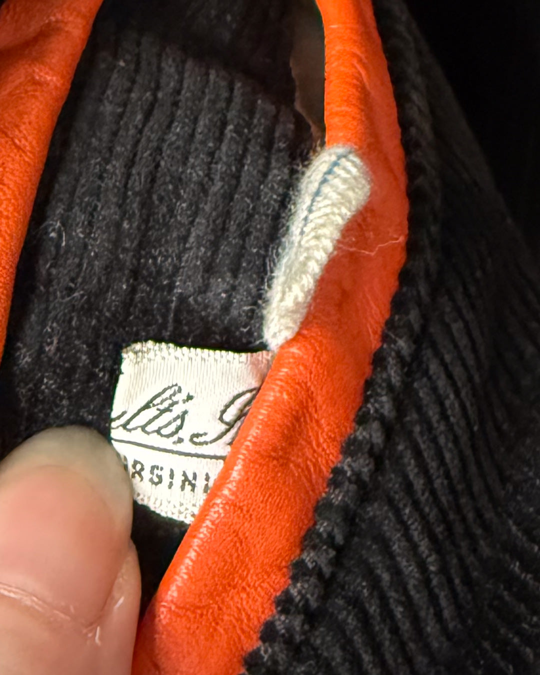 50s Black & Orange Corduroy Jacket / M