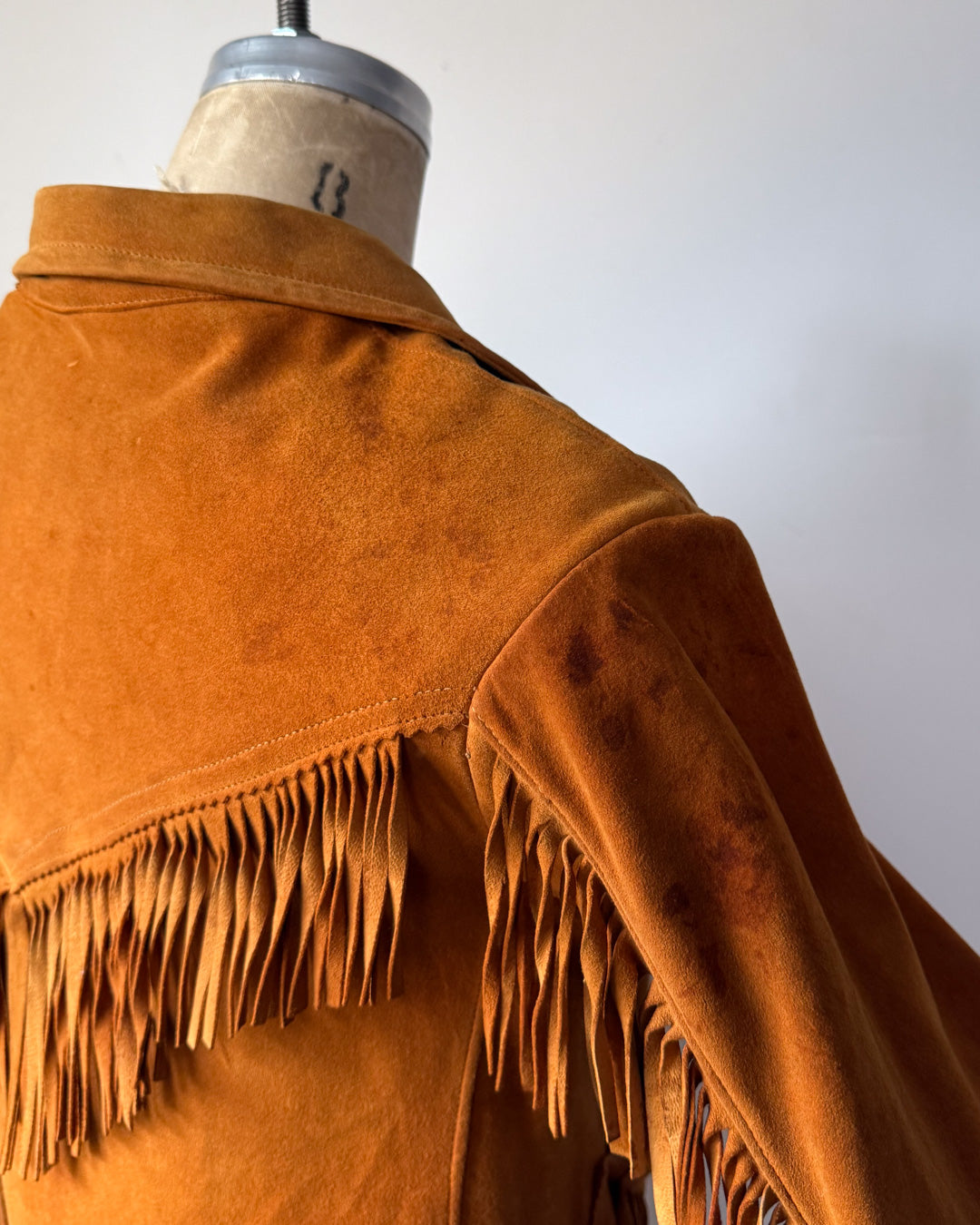50s Brown Deerskin Western  Leather Fringe Jacket / S